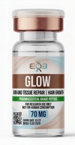 GLOW peptide research product vial