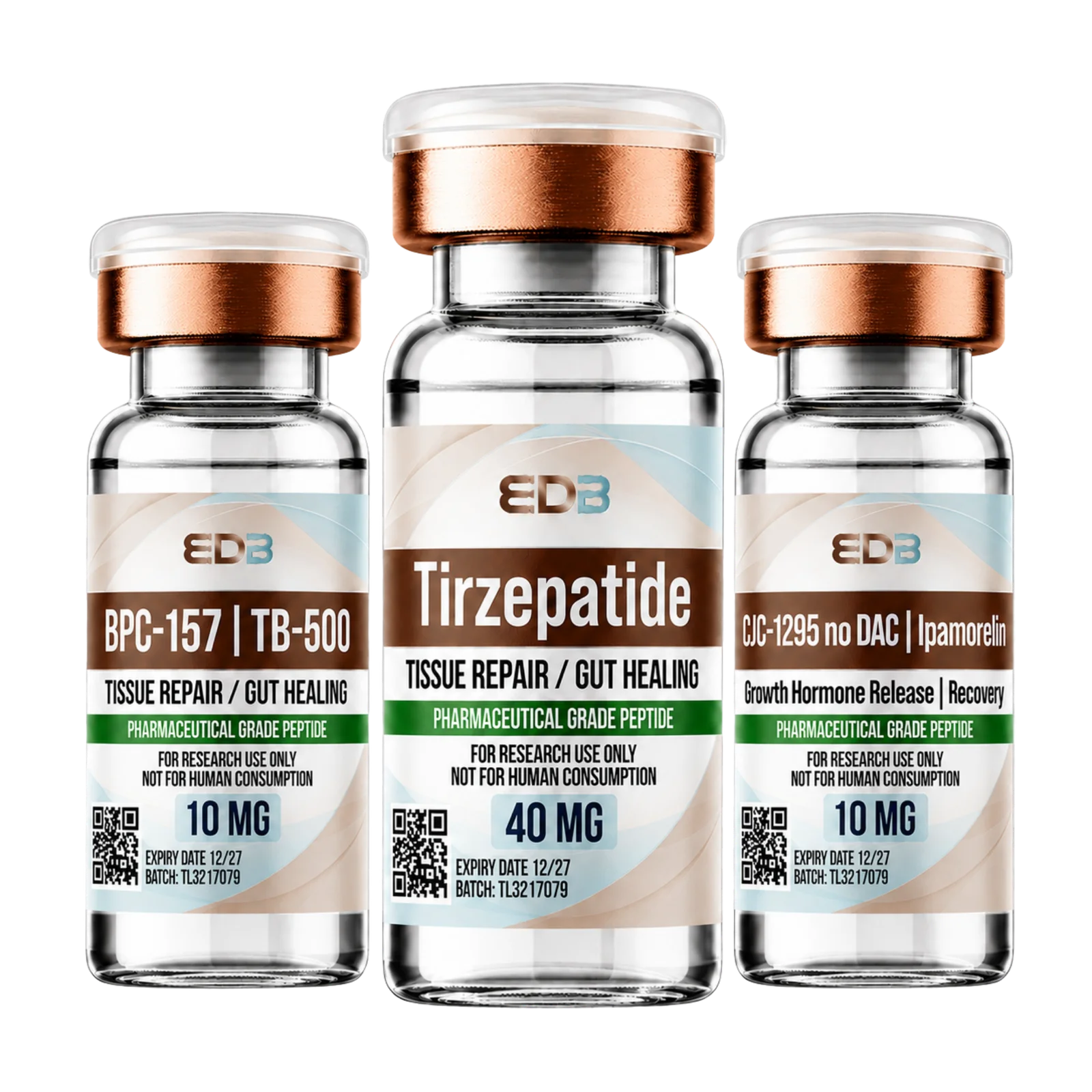 CJC-1295 no DAC Ipamorelin research peptide vial